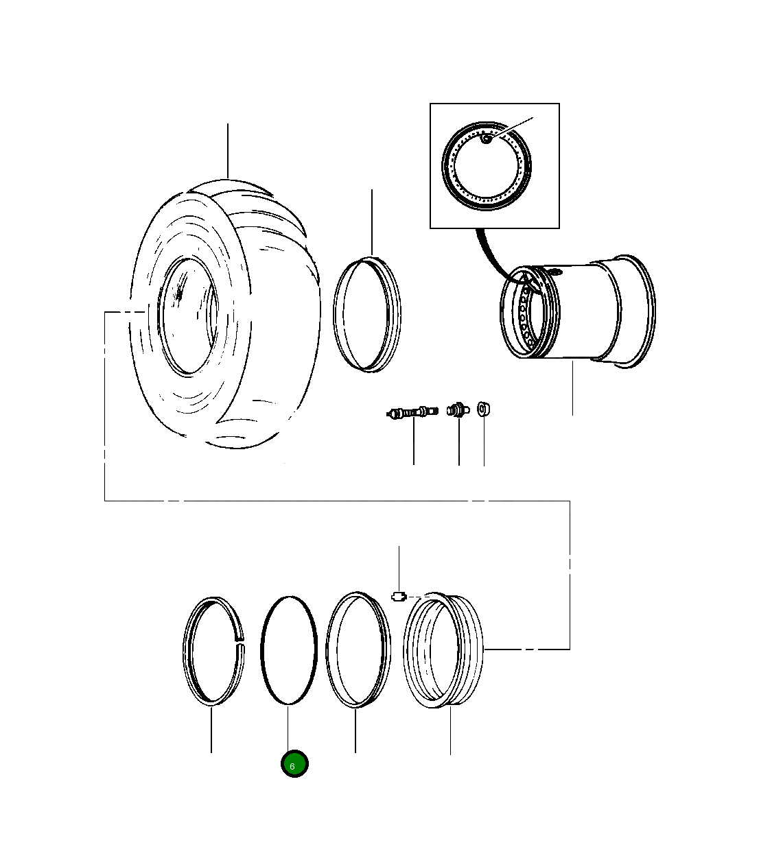 Кольцо уплотнительное (O-Ring) 1286 599 H1 Komatsu
