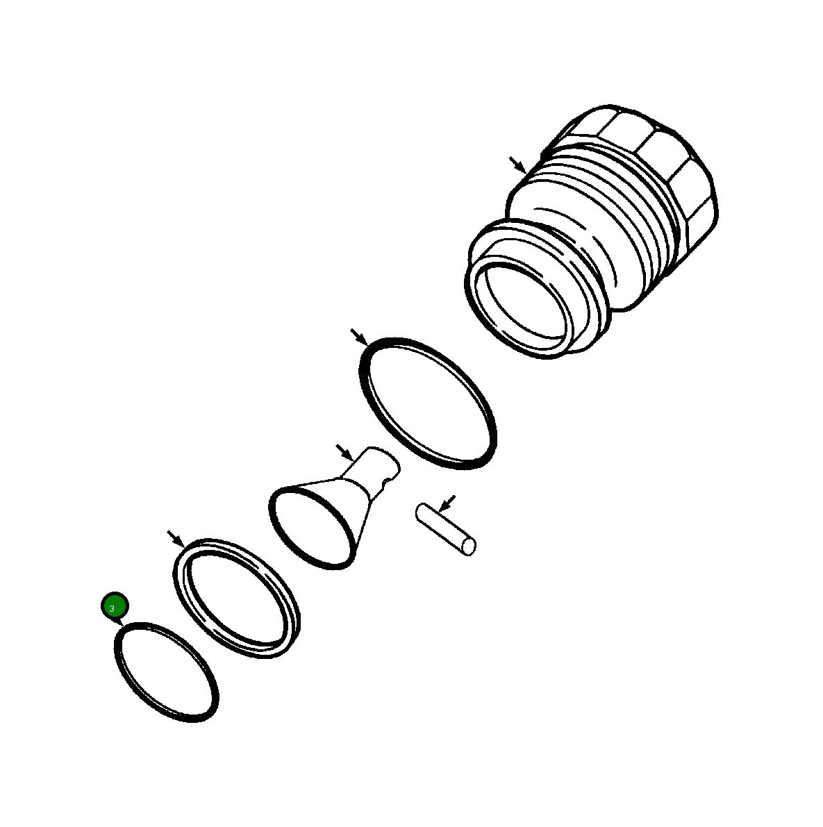 Кольцо уплотнительное (O-Ring) 25 897 R1 Komatsu