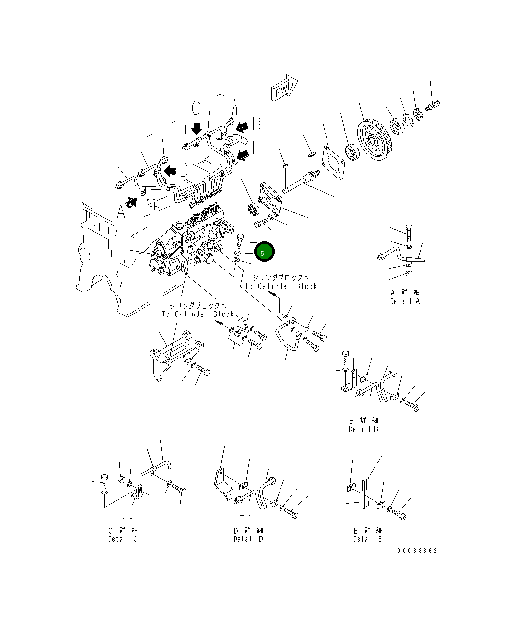 Болт 01435-30870  Komatsu