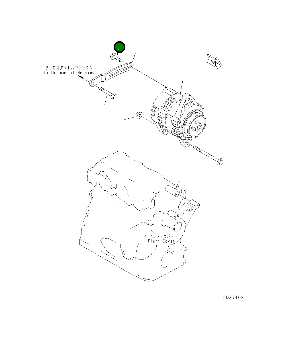 Болт YM26014-080252  Komatsu
