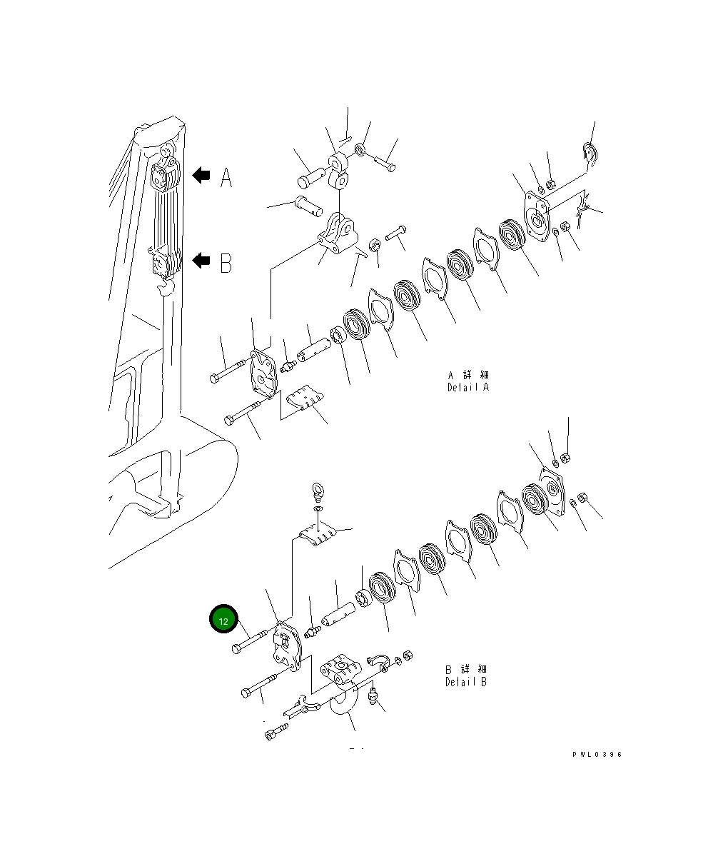 Болт 196-70-12180 Komatsu
