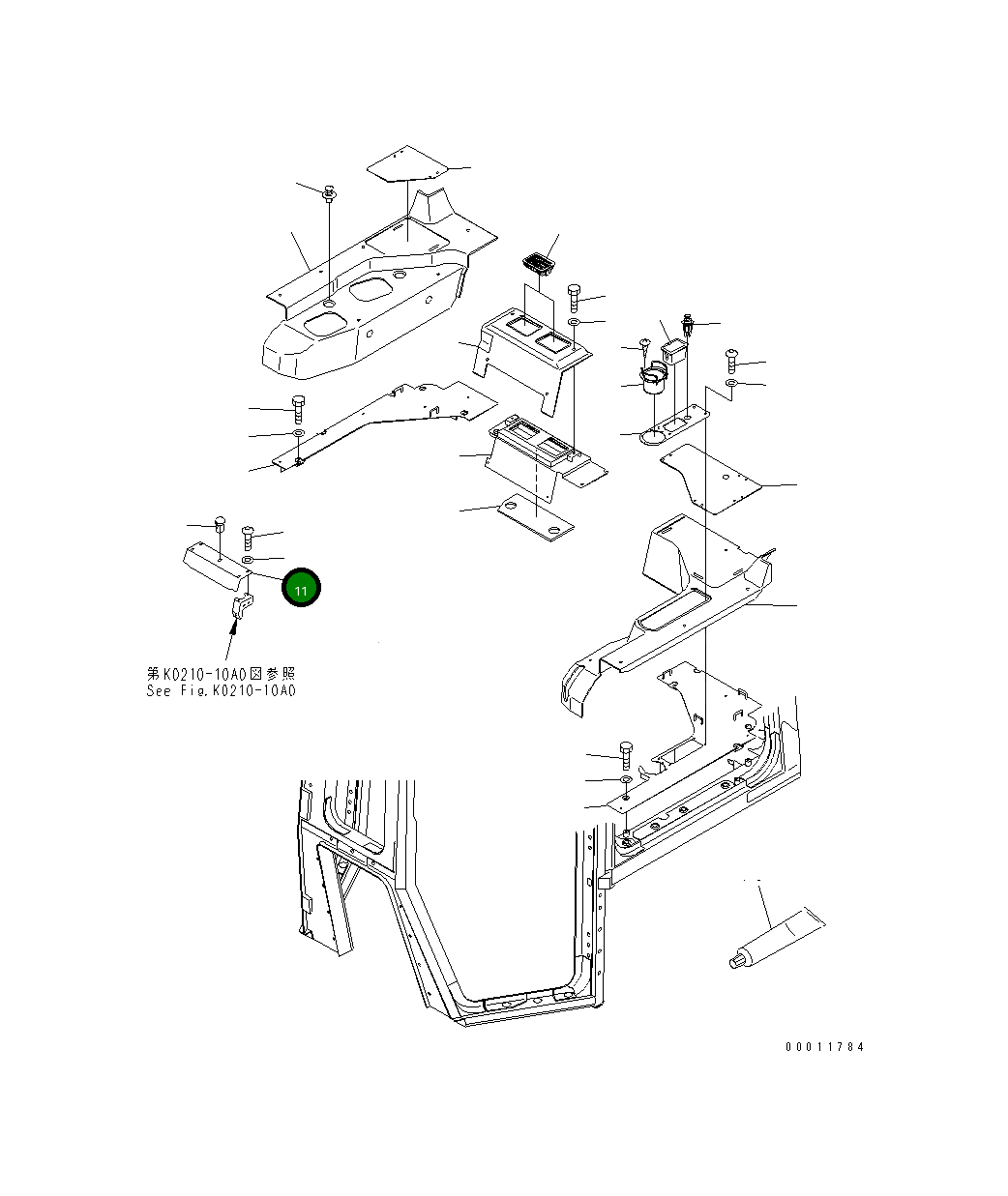 Крышка 198-Z11-6280 Komatsu