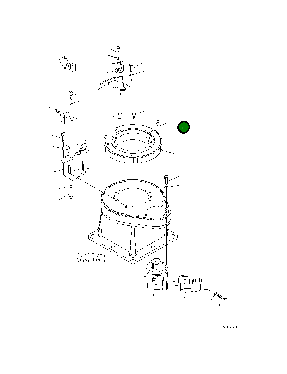 Болт MH21019-16050 Komatsu