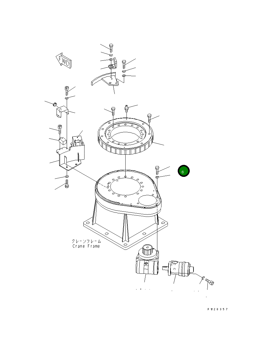 Болт MH21019-12035  Komatsu