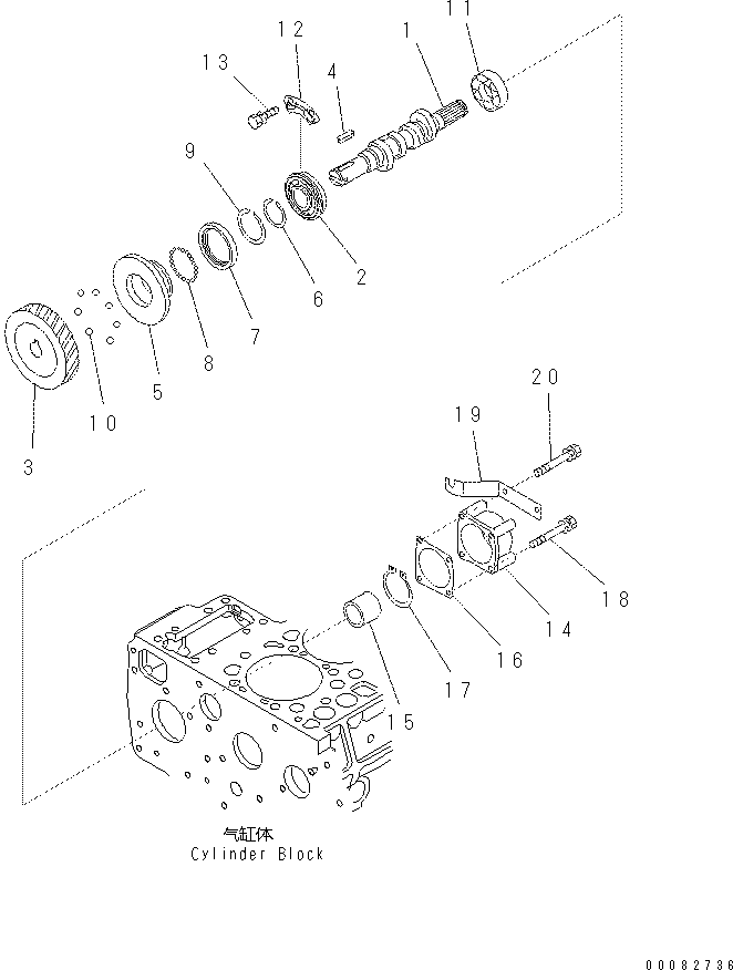 Болт KT01123-50870  Komatsu