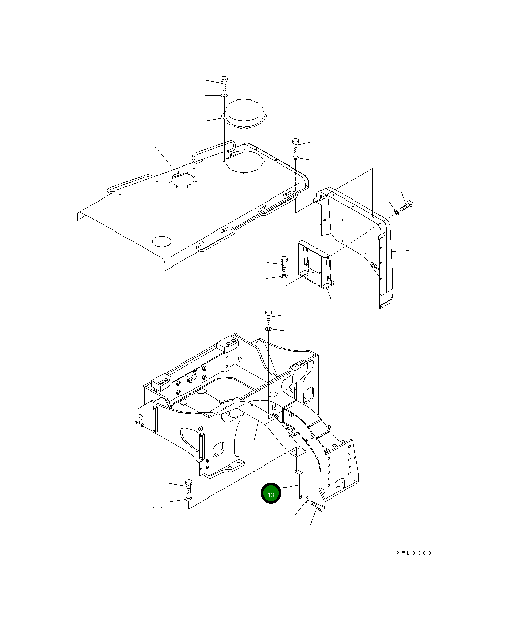 Крышка 196-54-36310  Komatsu