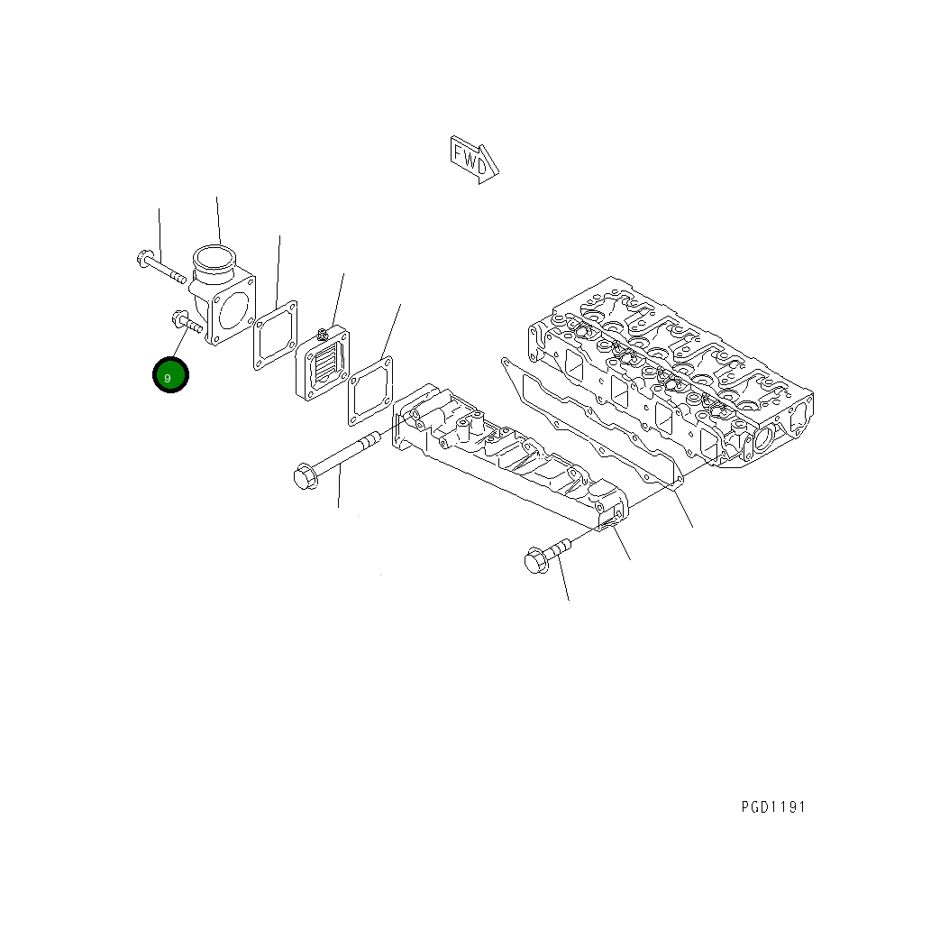 Болт YM26106-080402 Komatsu