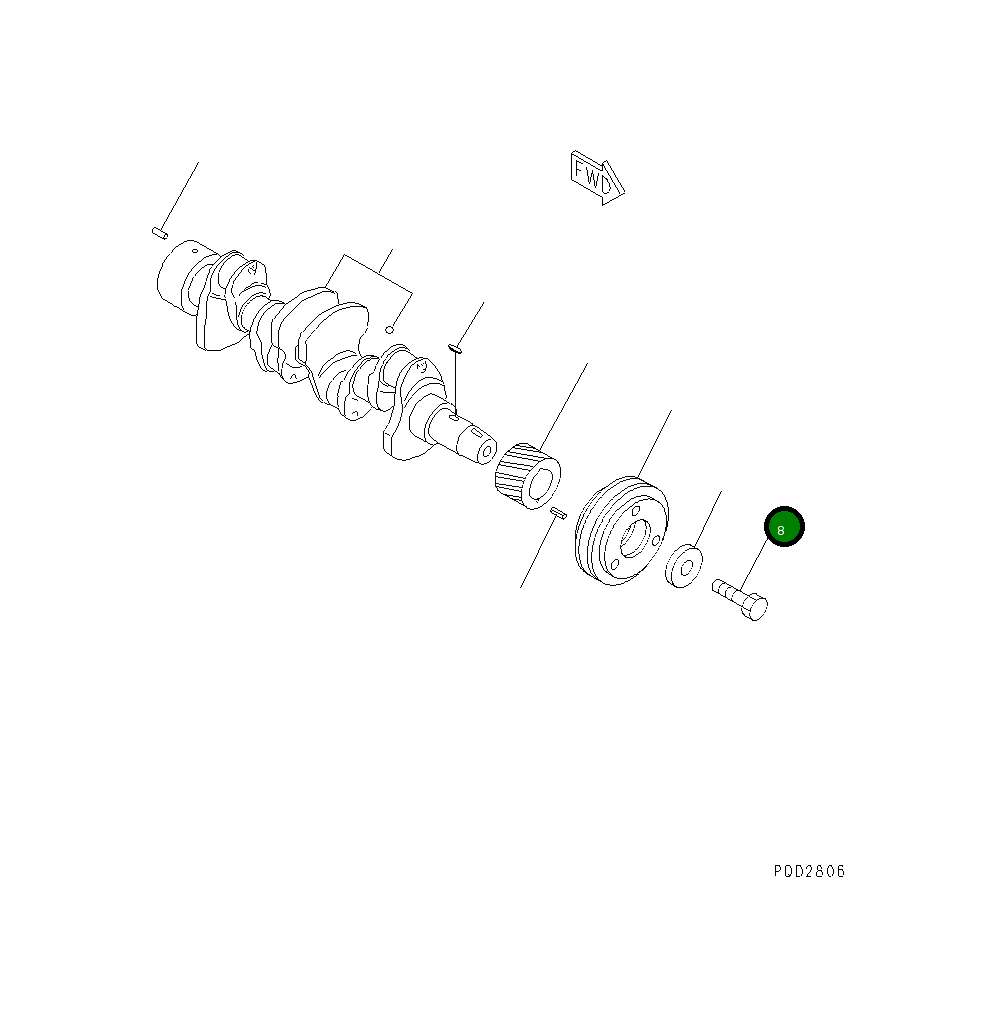 Болт YM121850-21680 Komatsu