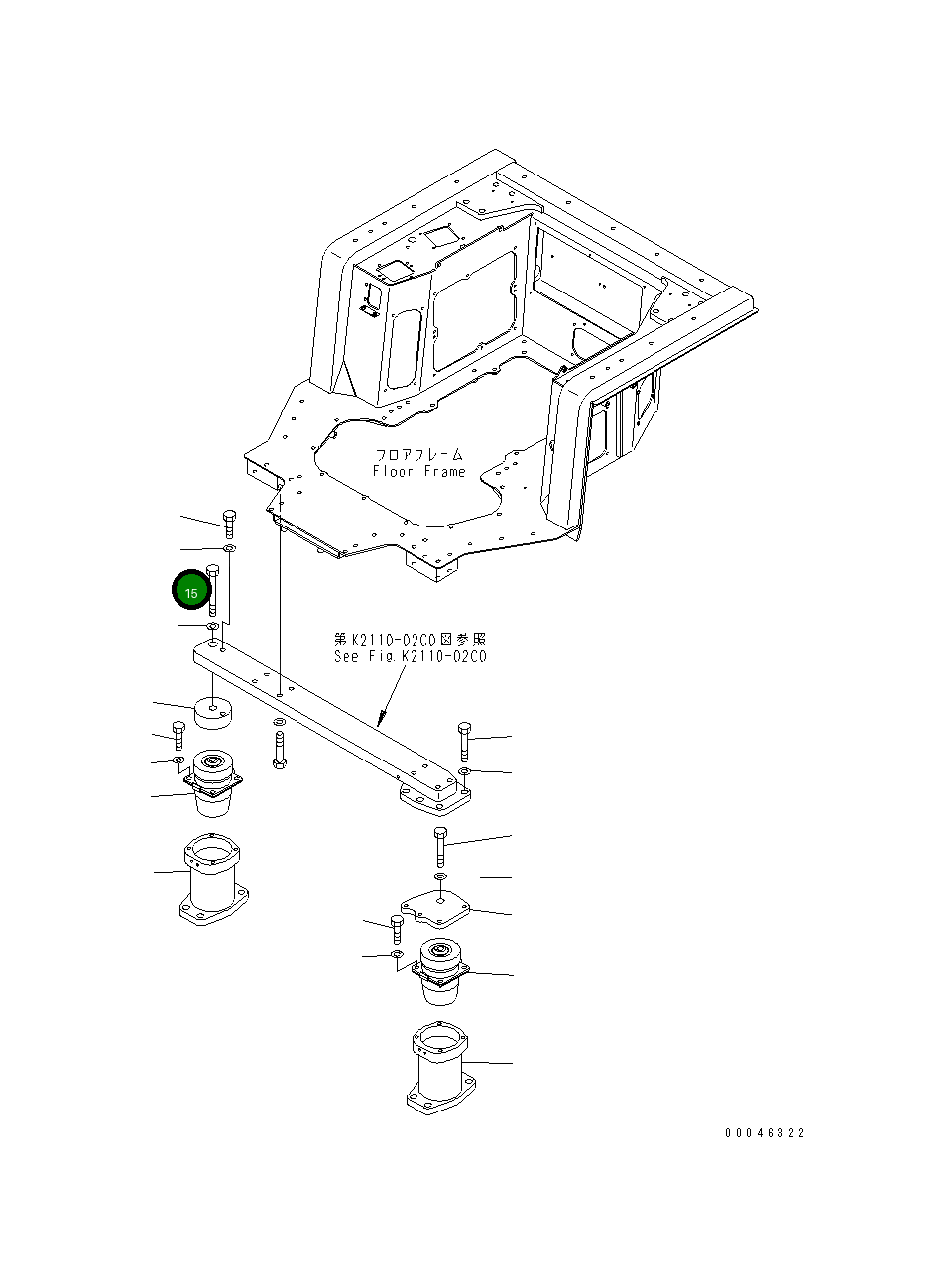 Болт 01011-82745  Komatsu