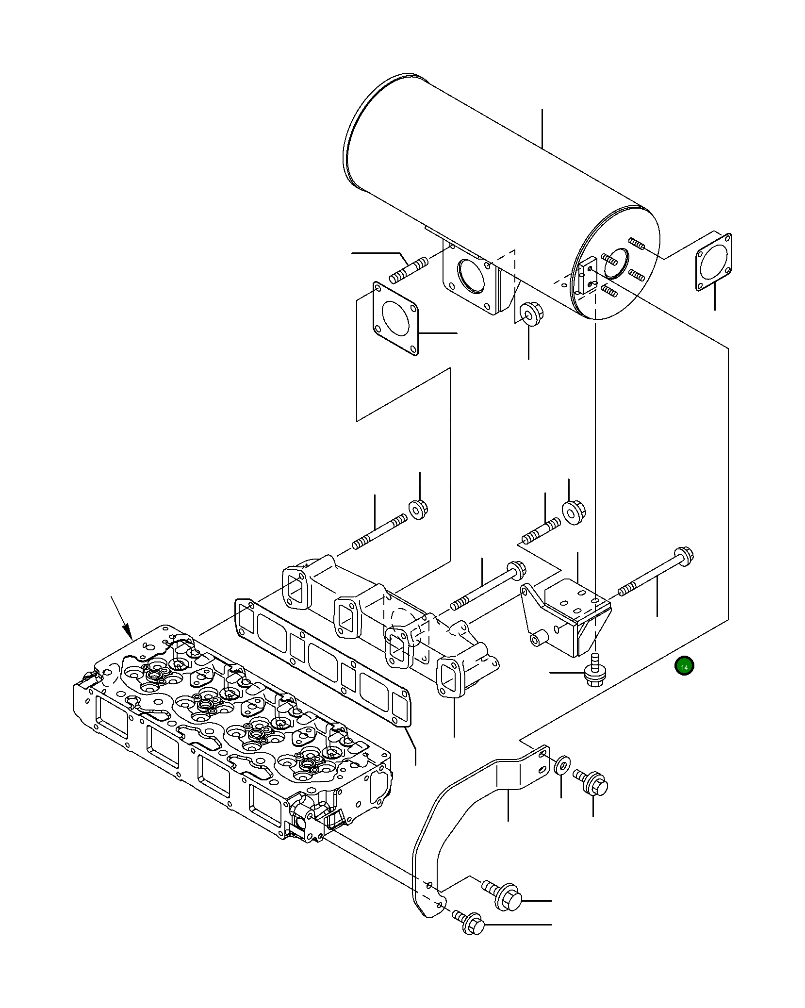 Болт YM123907-13740 Komatsu