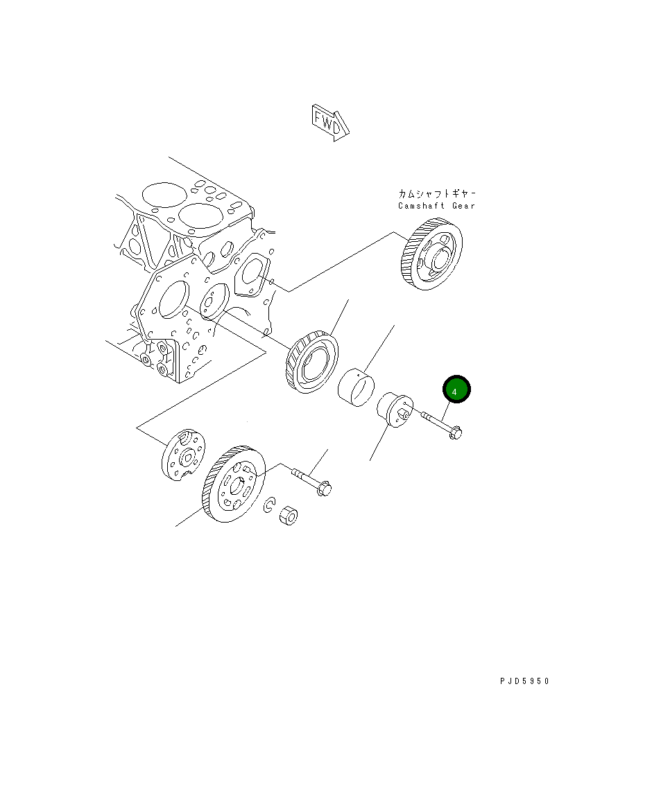 Болт YM26106-080452 Komatsu