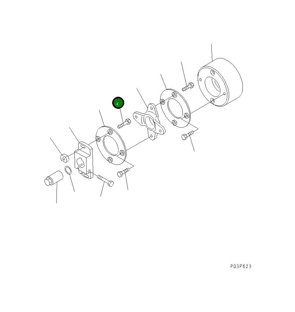 Болт ND092433-0180 Komatsu