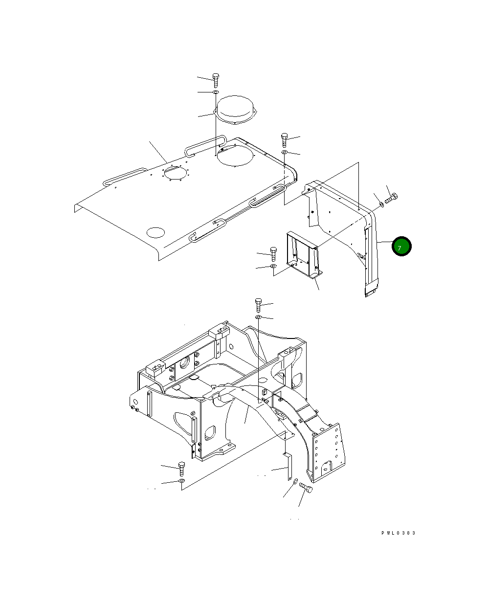 Крышка 196-54-36240 Komatsu