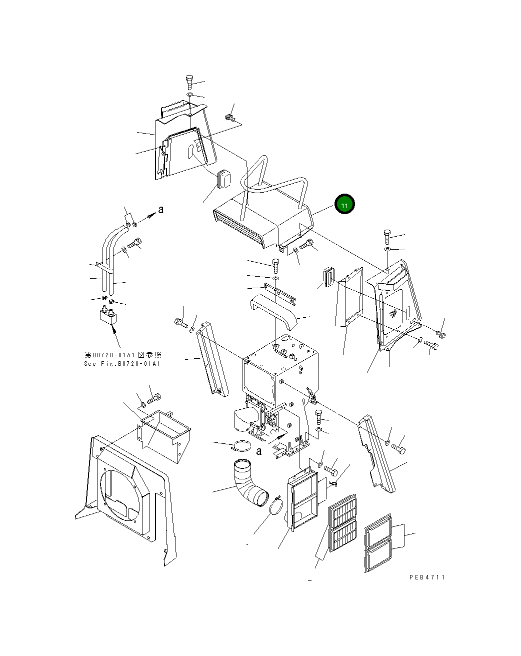Крышка 195-54-66221  Komatsu