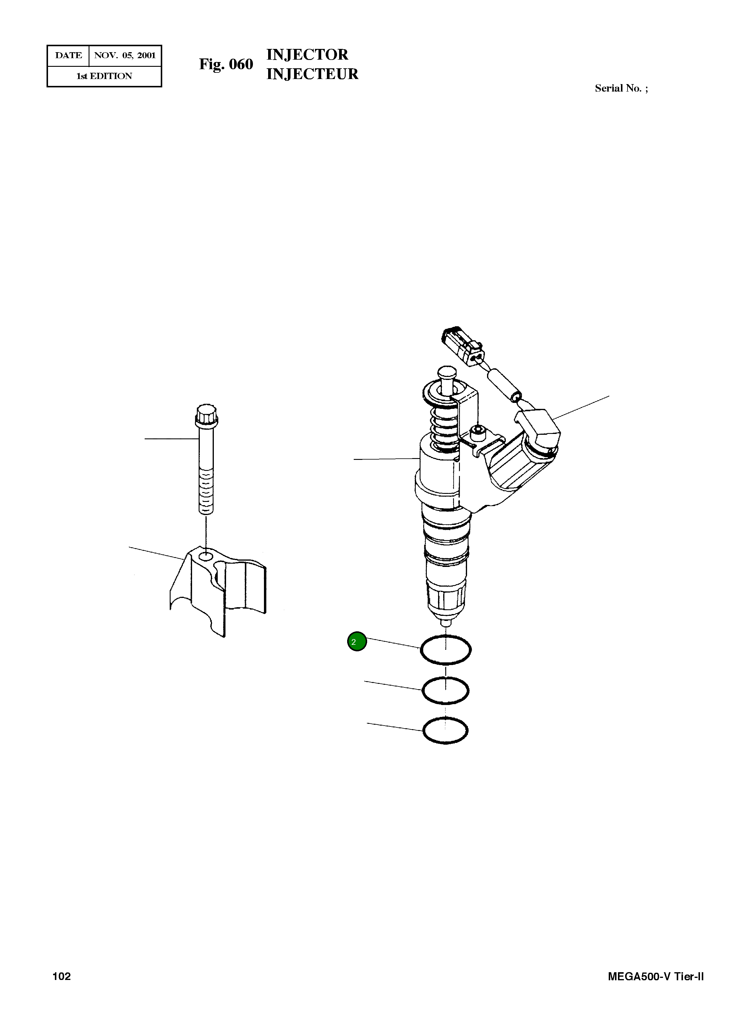 Кольцо уплотнительное (O-Ring) 3070136  Komatsu