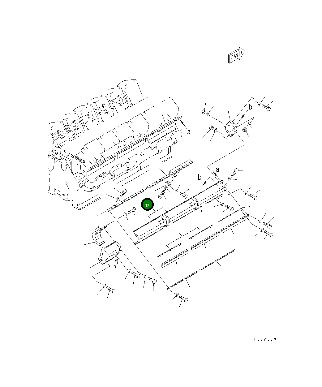 Крышка 6166-11-7441 Komatsu
