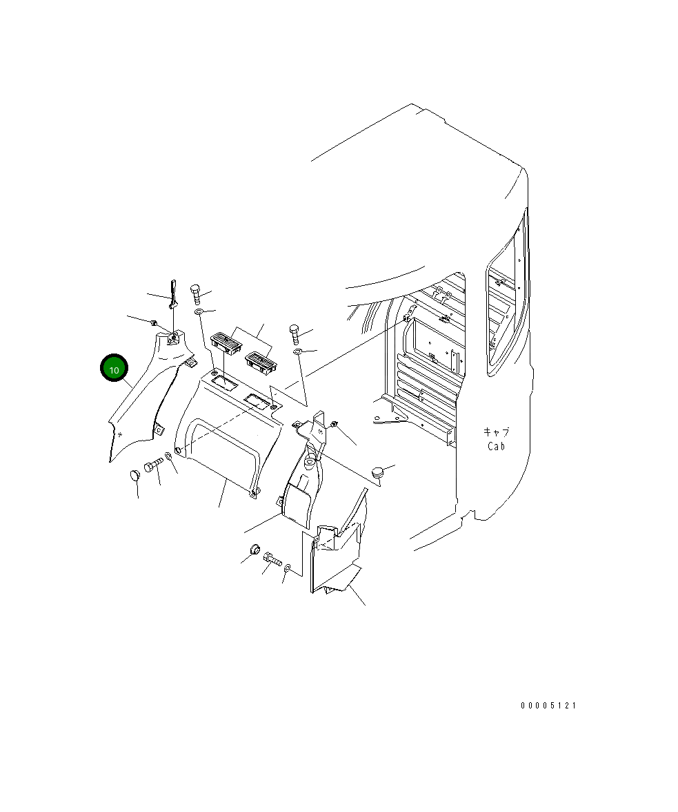 Крышка 22U-54-25281  Komatsu