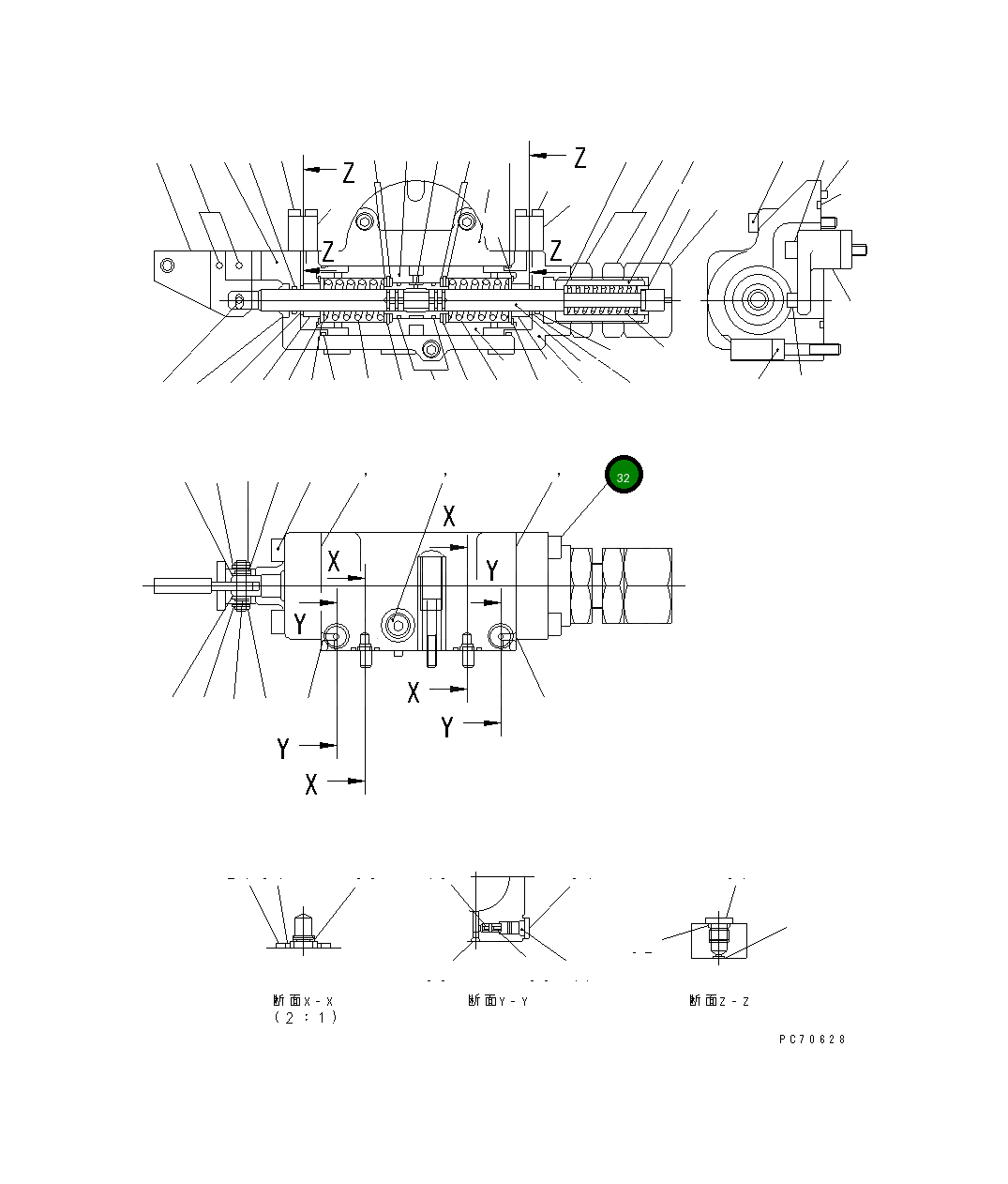 Болт 01252-31032  Komatsu