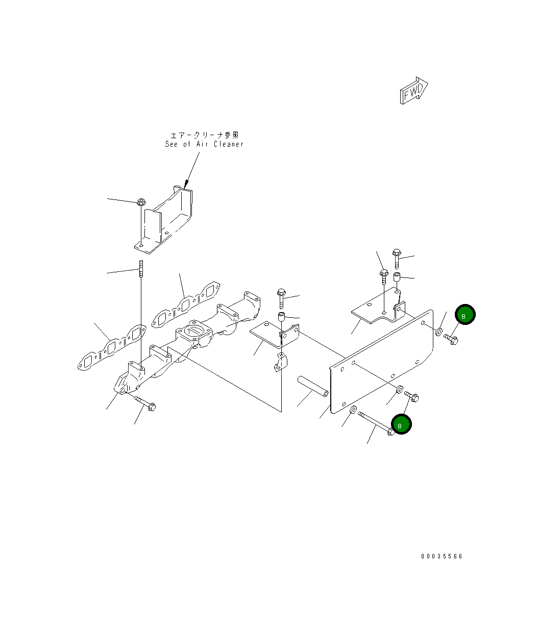 Болт 01435-21025 Komatsu
