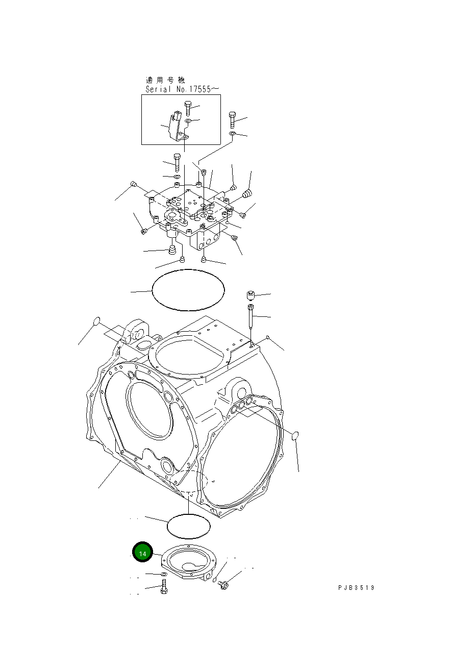 Крышка 195-22-12230  Komatsu