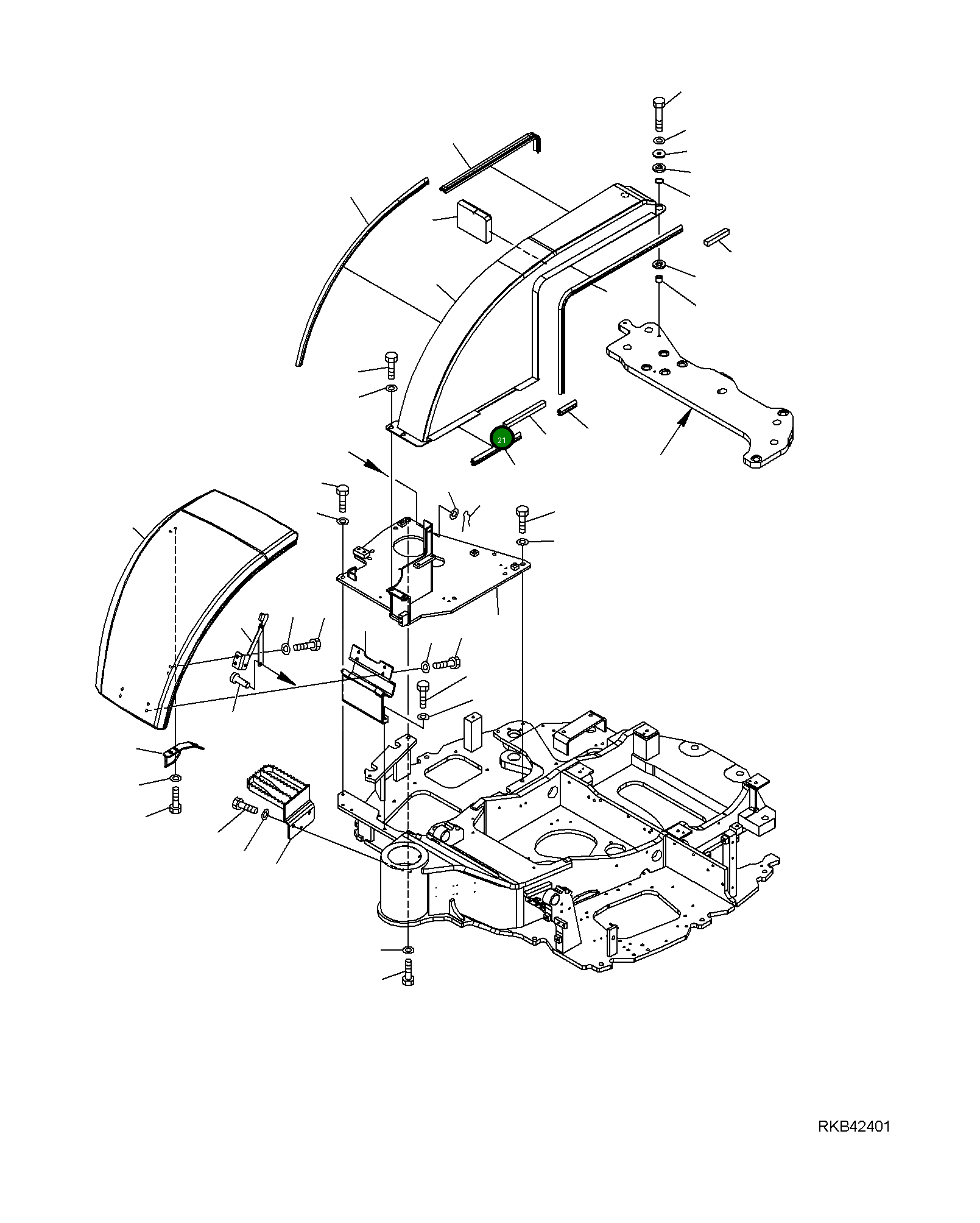 Крышка 22M-54-21613 Komatsu