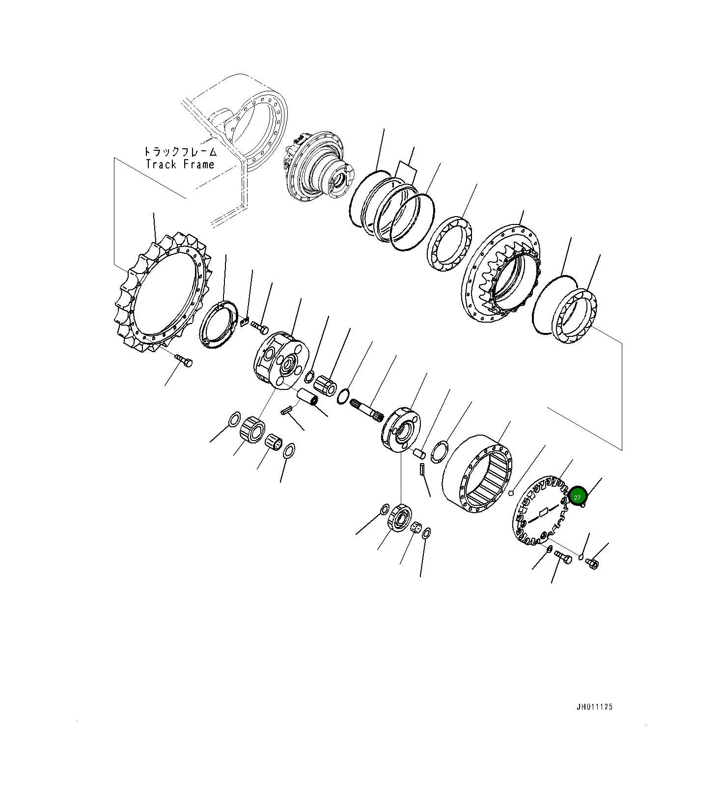 Крышка 20Y-27-42191  Komatsu