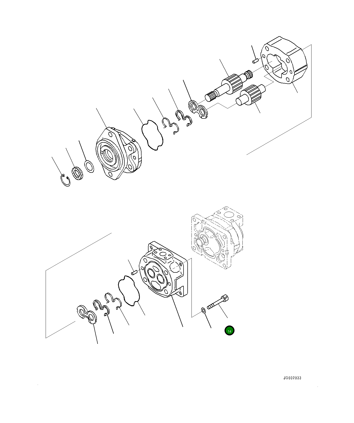 Болт 01253-61420 Komatsu