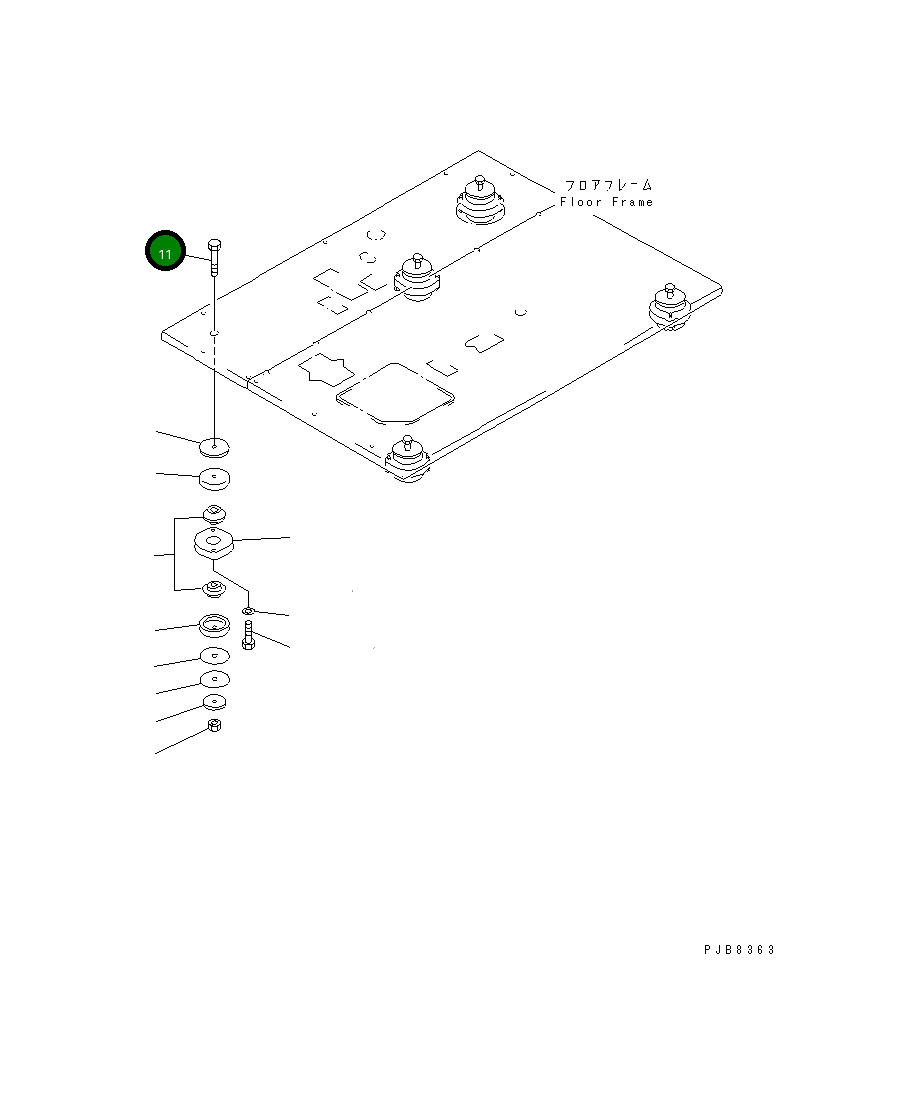 Болт 21T-09-71160  Komatsu