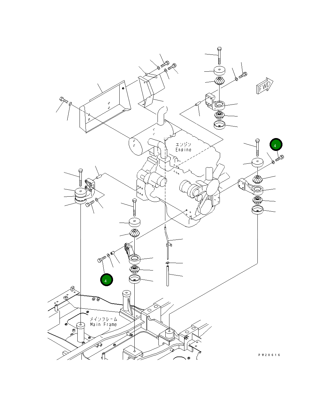 Болт 21W-01-15140 Komatsu