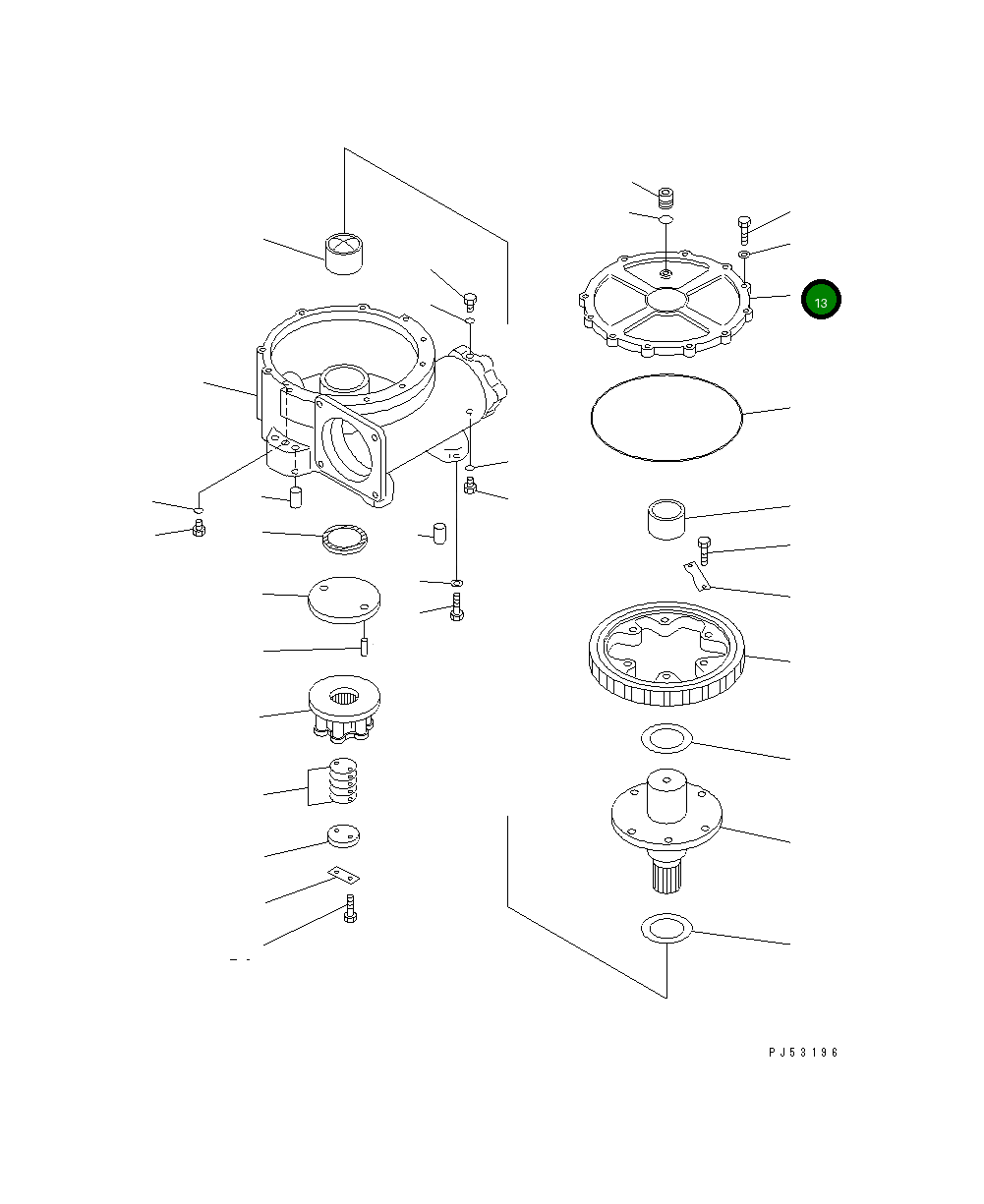 Крышка 23B-70-16120 Komatsu