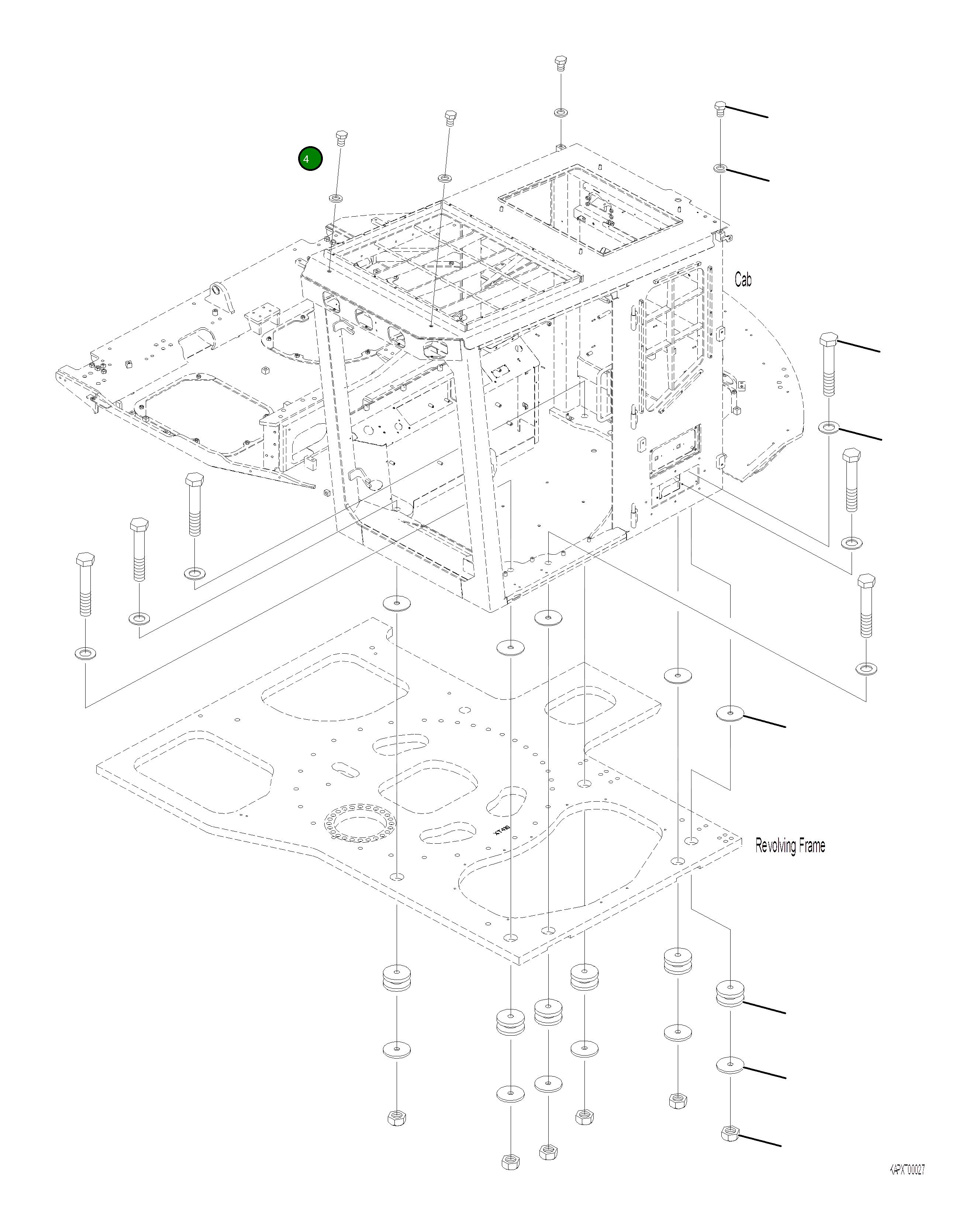 Болт 4A1-98-21190 Komatsu