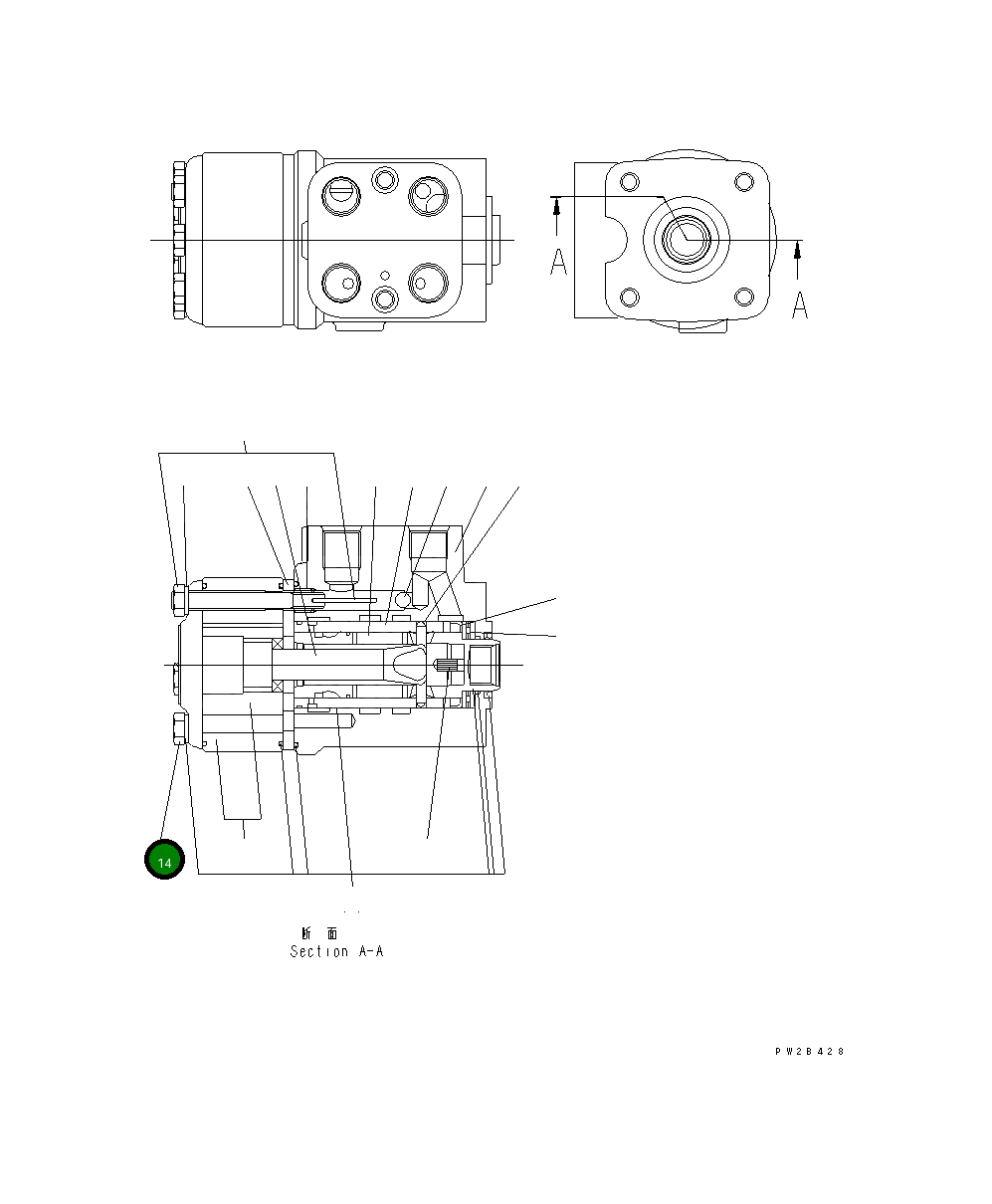 Болт 56B-40-13640  Komatsu