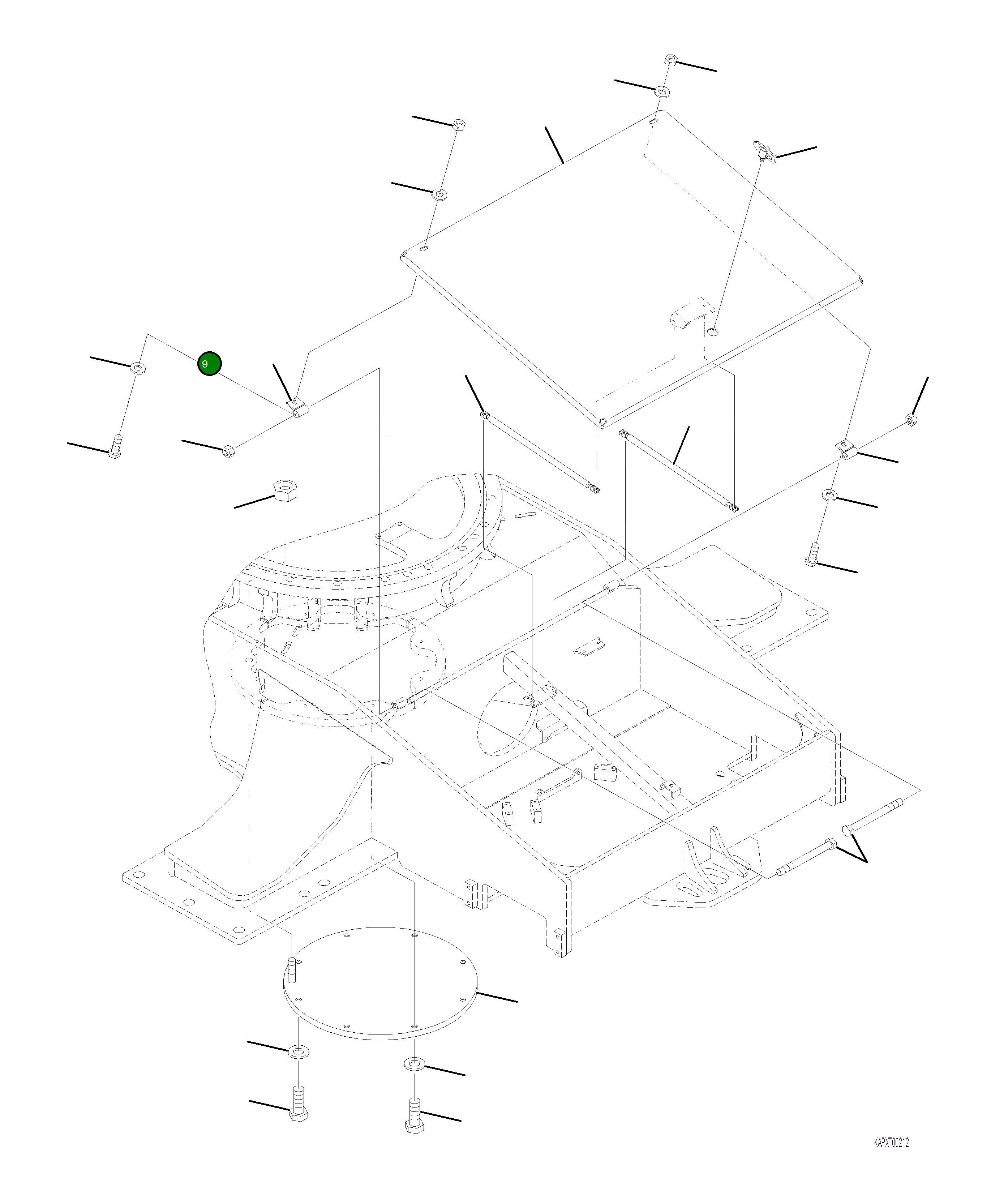 Крышка 4A1-30-23590  Komatsu