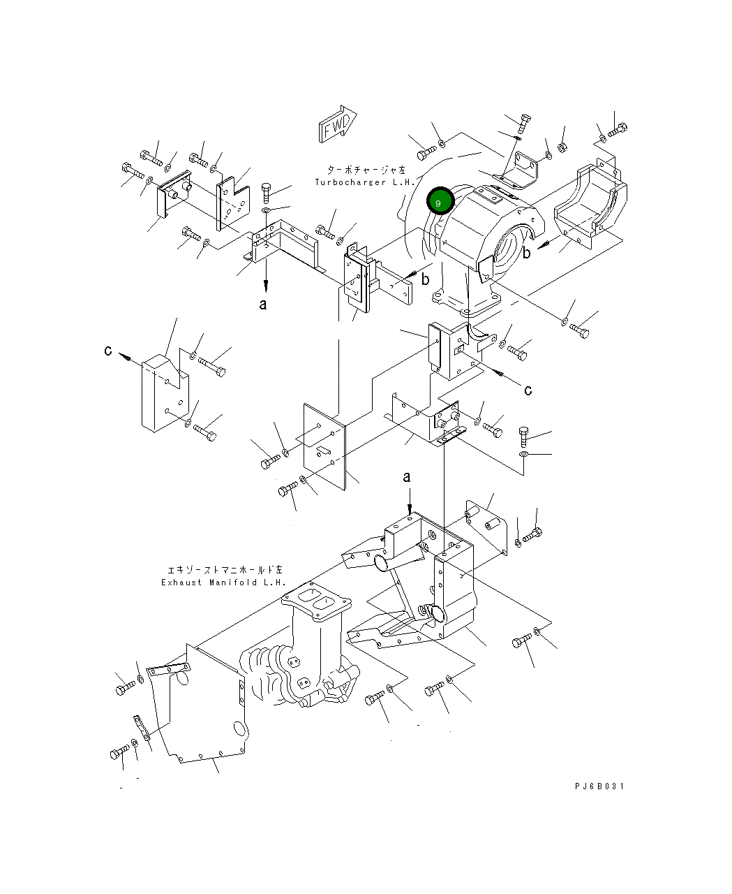 Крышка 6166-15-9760  Komatsu