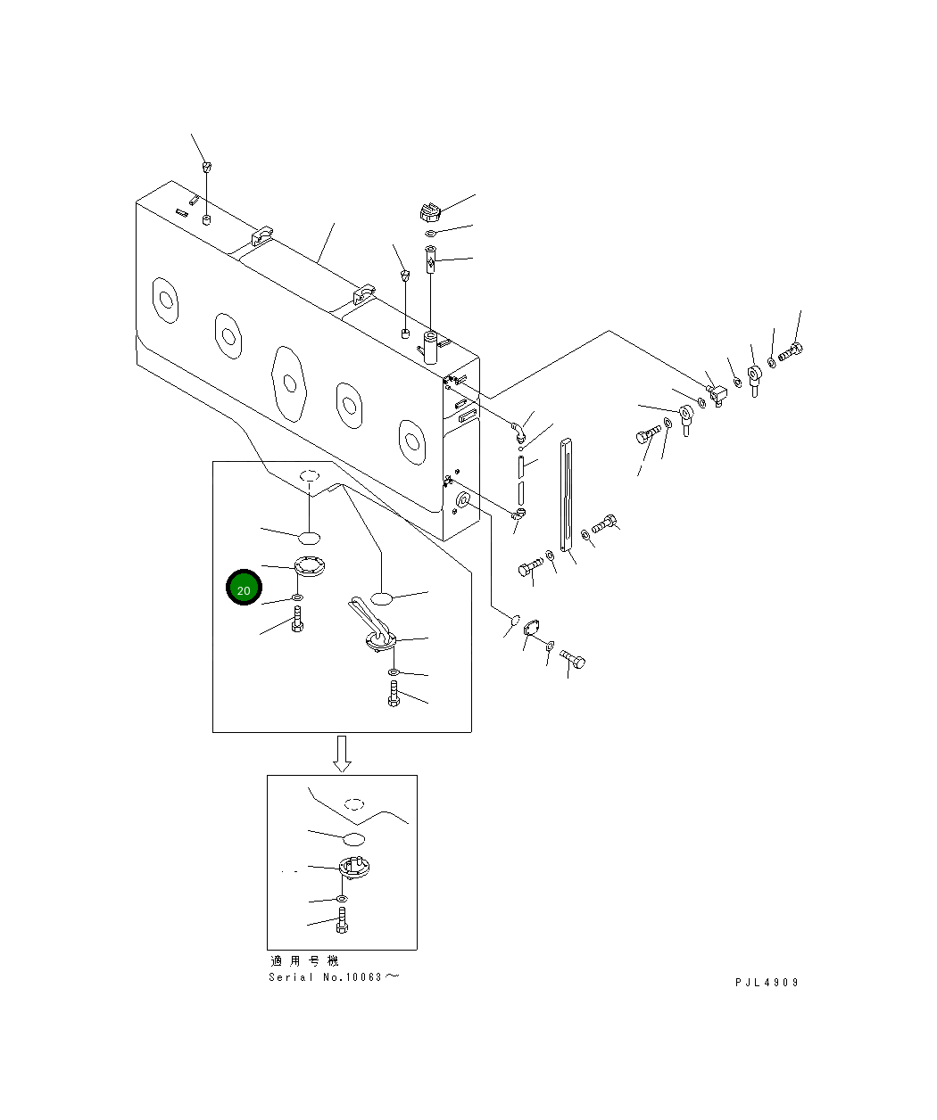 Крышка 21T-04-71240  Komatsu