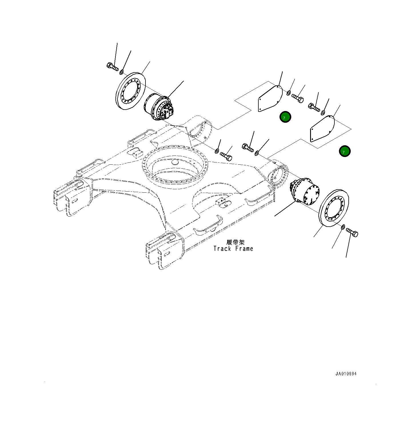 Крышка 22B-30-21610 Komatsu