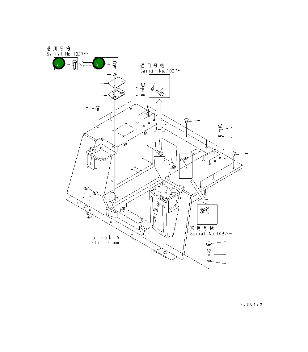Болт 01010-D0830 Komatsu