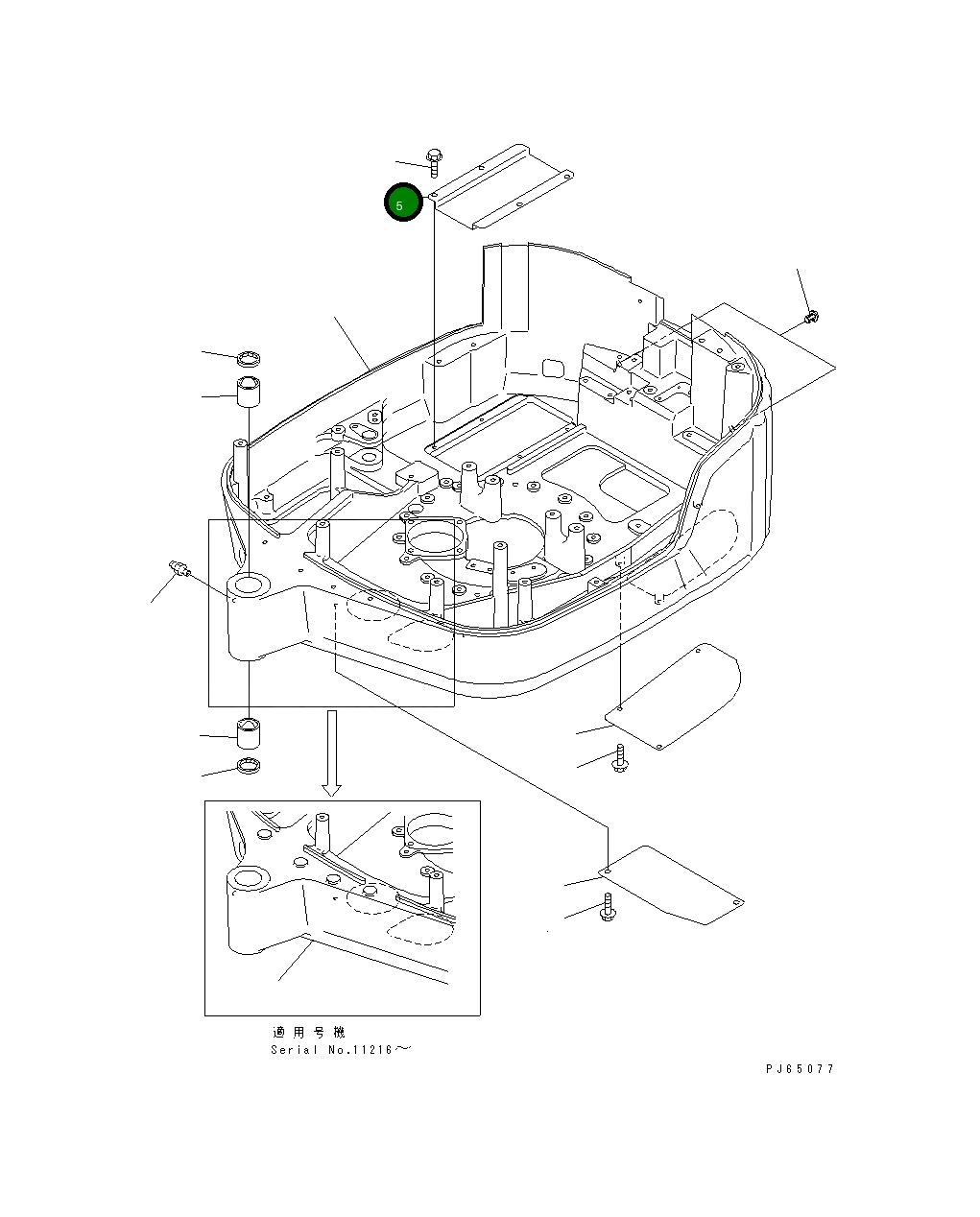 Крышка 22J-46-15130 Komatsu