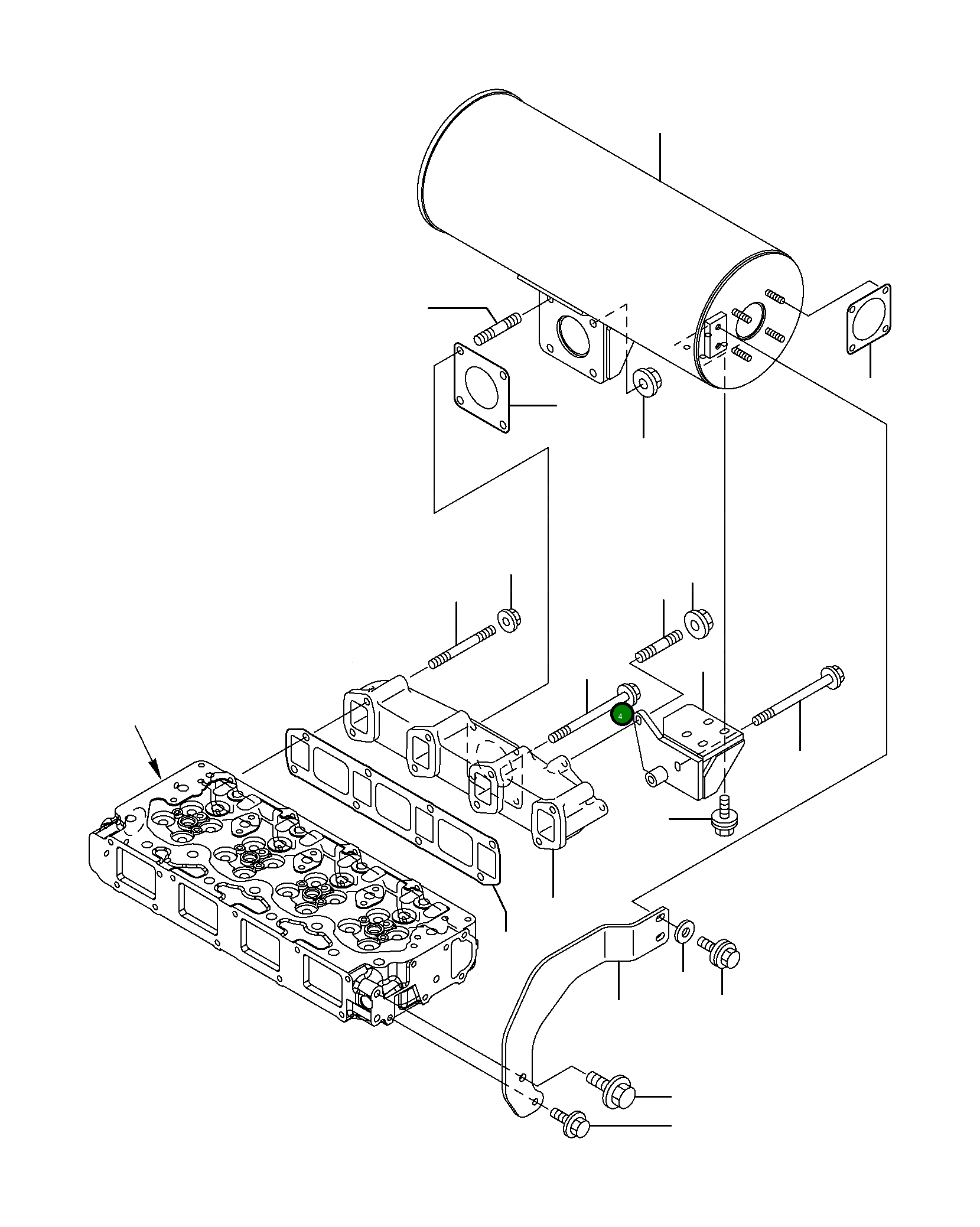 Болт YM123907-13710  Komatsu