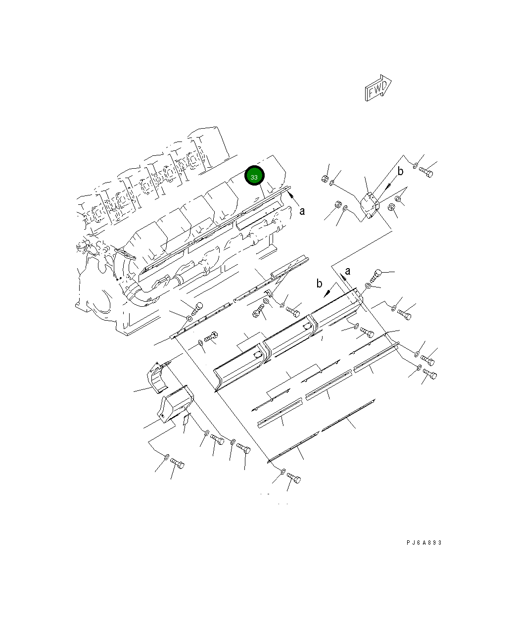 Крышка 6166-11-7410 Komatsu