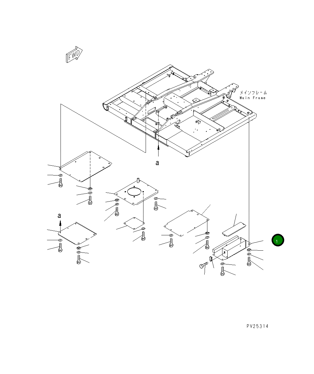 Крышка 20Y-54-28543  Komatsu