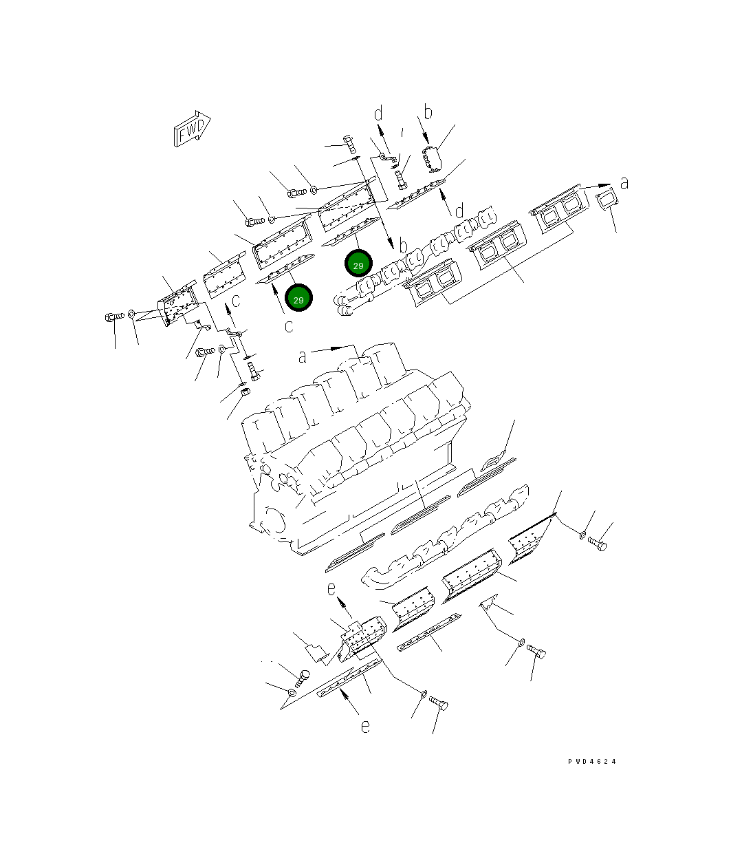 Крышка 6166-11-9161 Komatsu