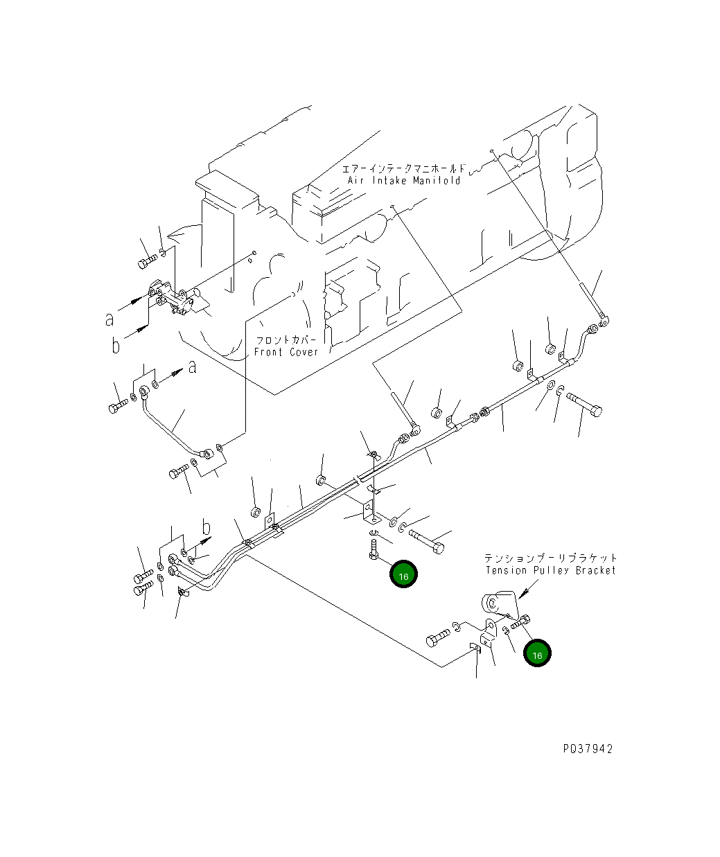 Болт 01016-20412  Komatsu