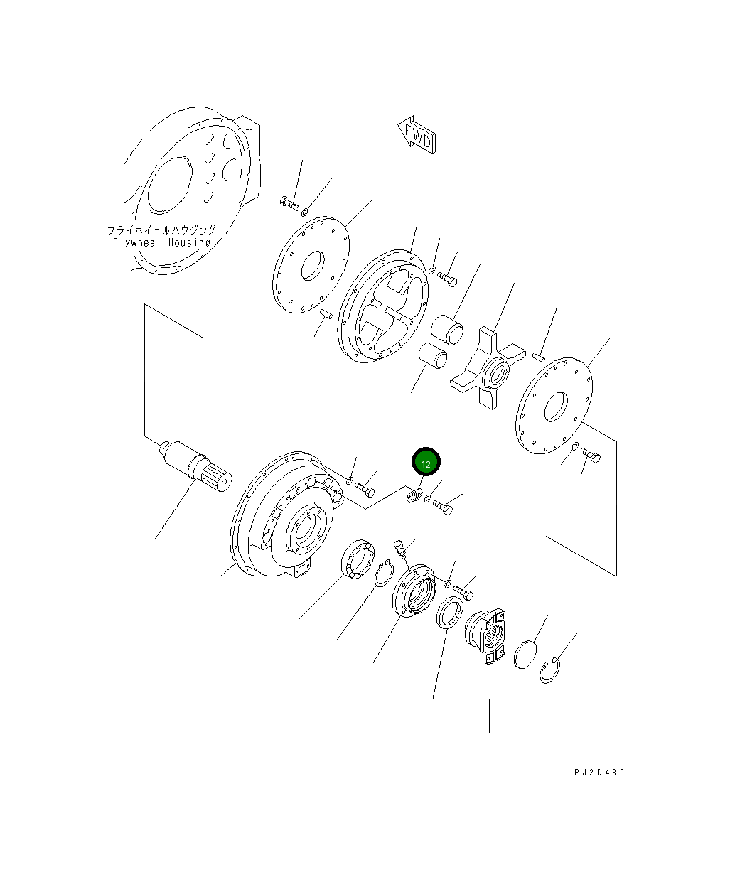 Крышка 56B-01-12931 Komatsu