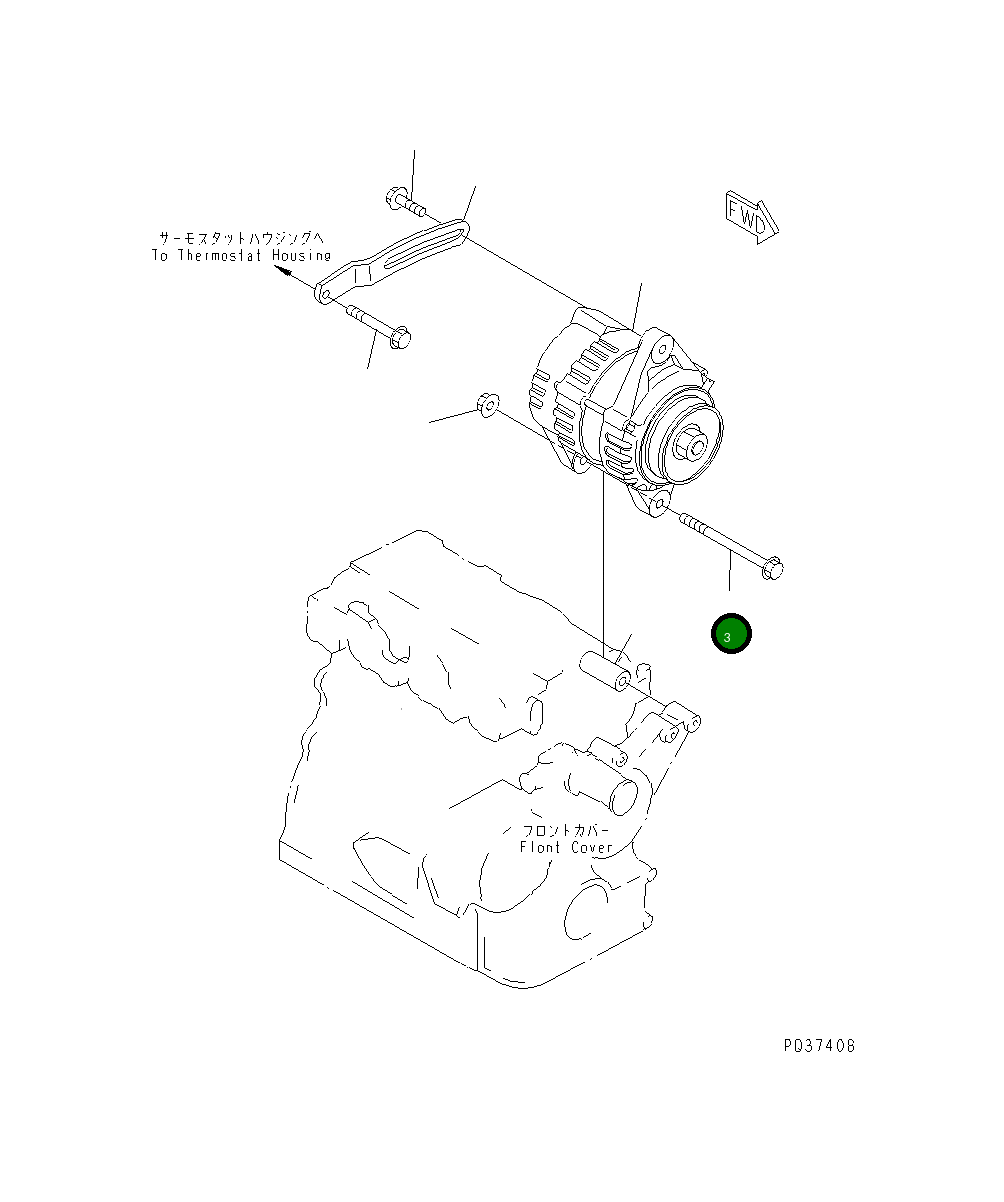 Болт YM129136-77250 Komatsu