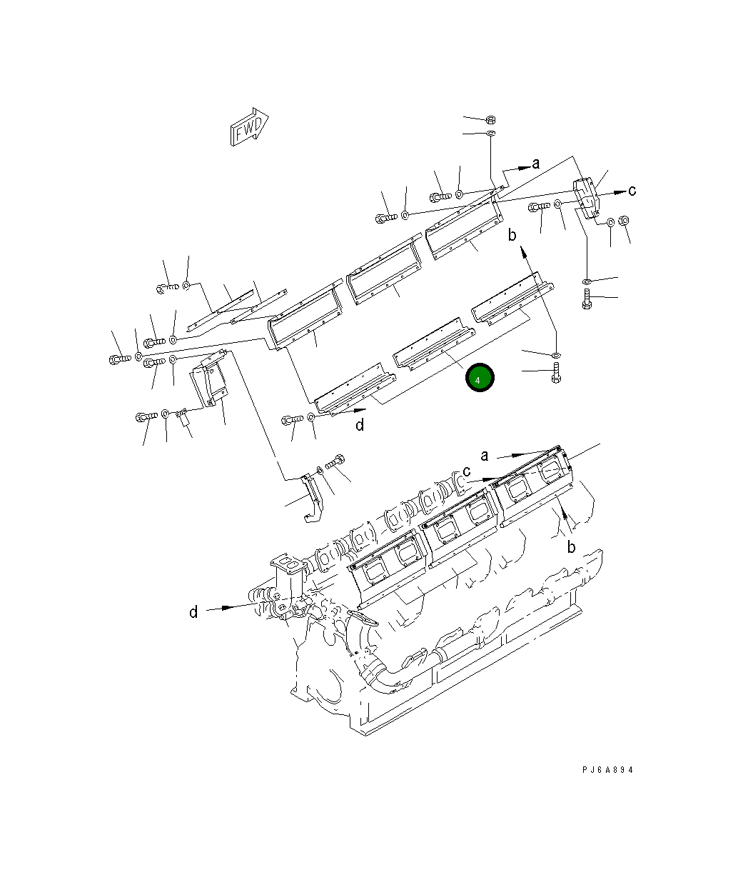 Крышка 6166-11-7380 Komatsu