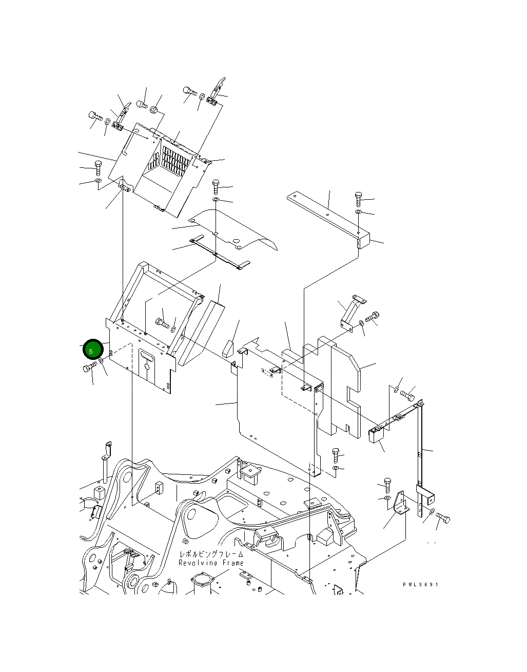Крышка 22U-54-17140 Komatsu