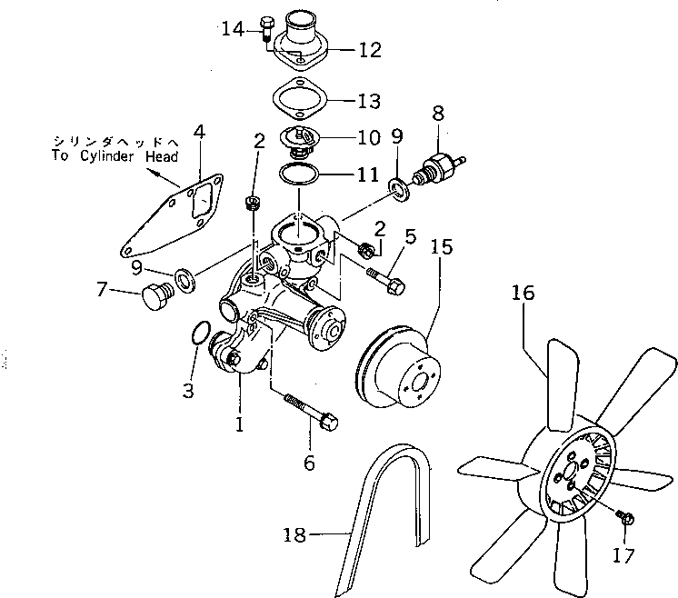 Болт YM26104-060122  Komatsu