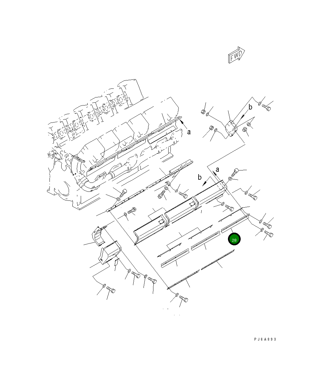 Крышка 6166-11-6130 Komatsu