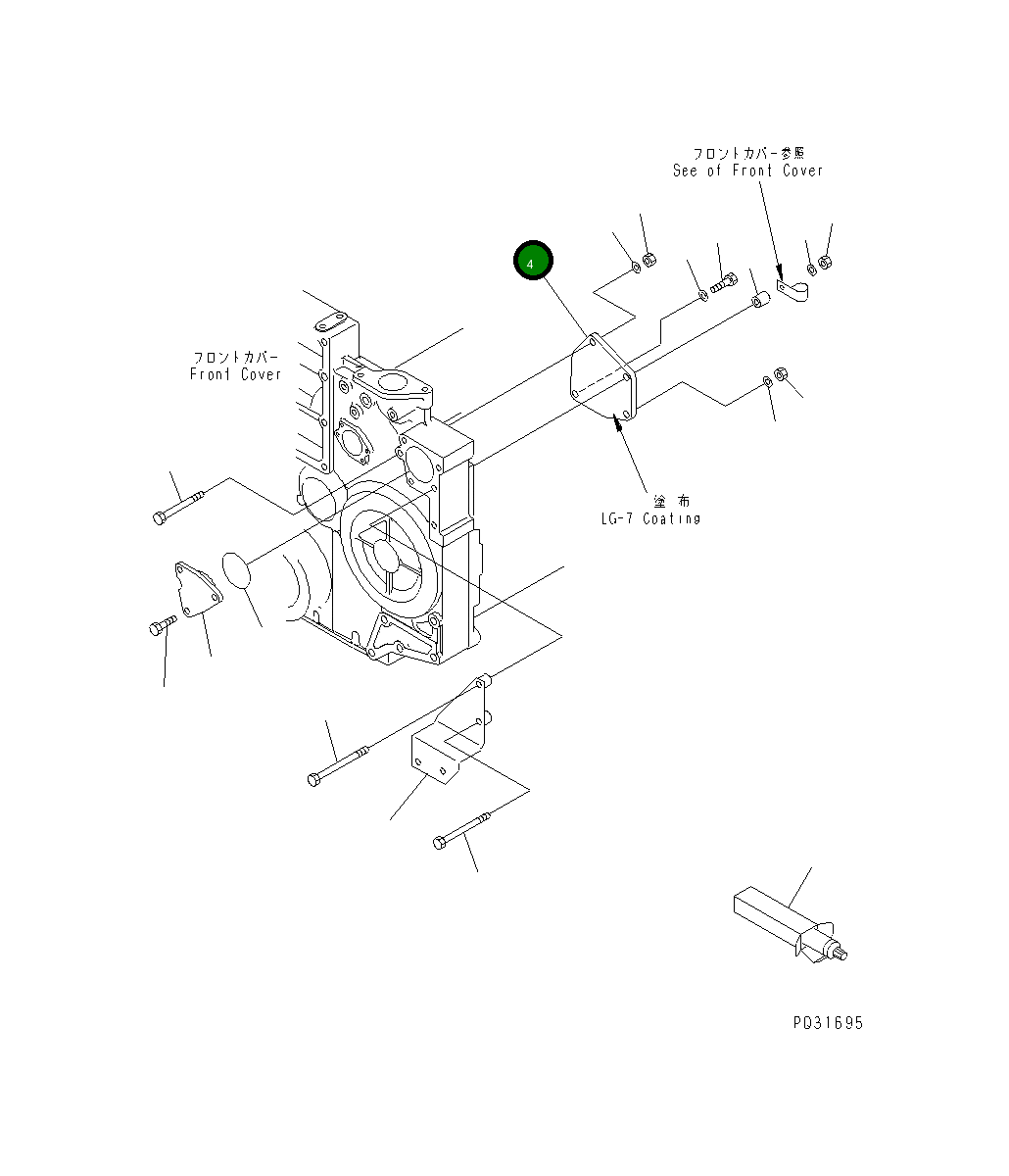 Крышка 6210-21-1851  Komatsu
